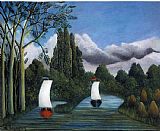 Henri Rousseau Canvas Paintings - Banks of the Oise